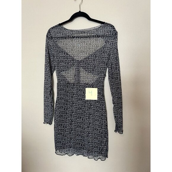 Princess Polly Text Me Dress Womens 10 Black NWT Sexy Mini Sheer Cut Out E-Girl - Picture 14 of 14